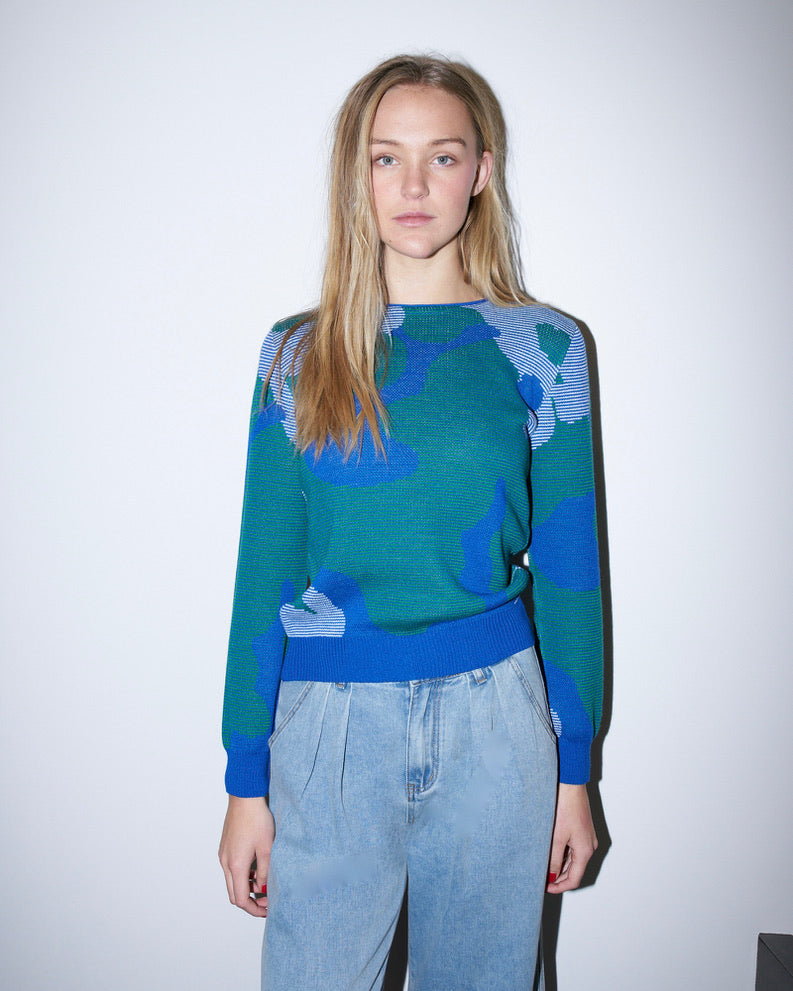 Dotty -  Long Sleeve Jacquard Sweater
