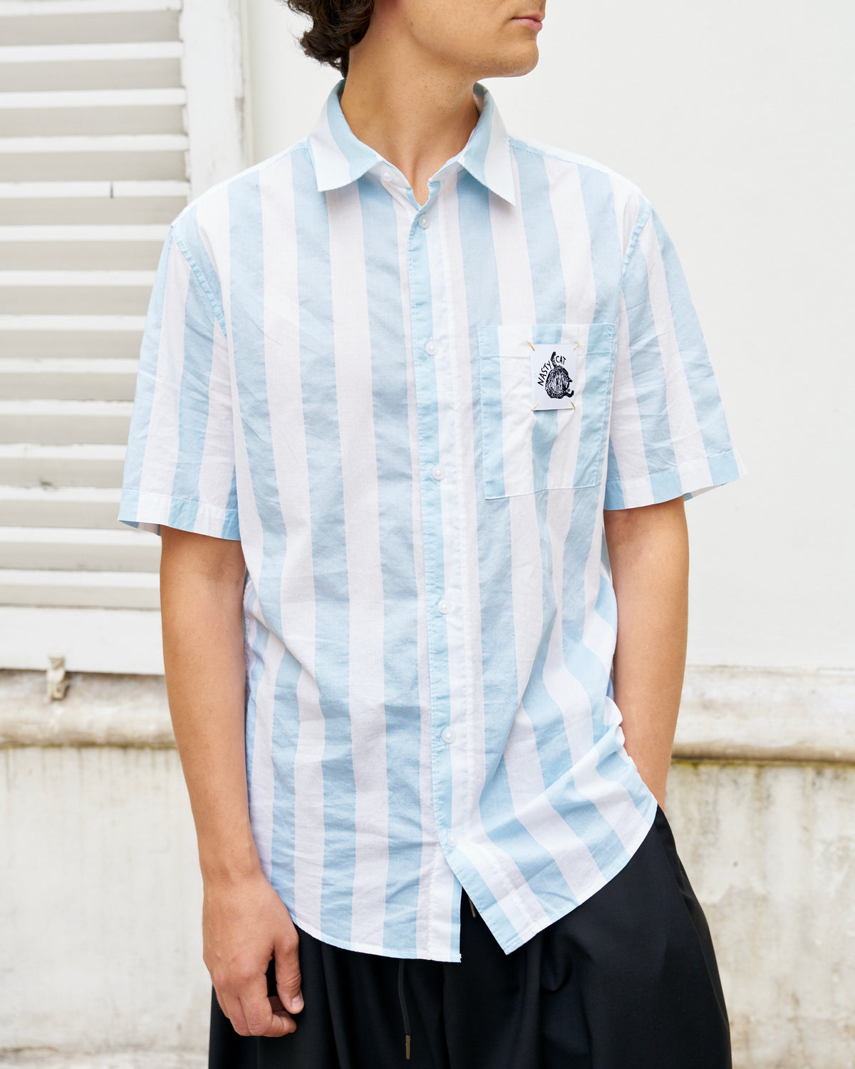 NC Shirt SS-Stripe Cotton Voile Shirt