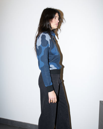Destiny - Abstract Jacquard Warm Turtle Neck Sweater