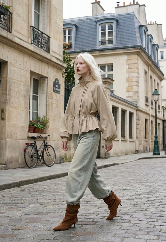 Iman - Cinch-Waist Short Windbreaker