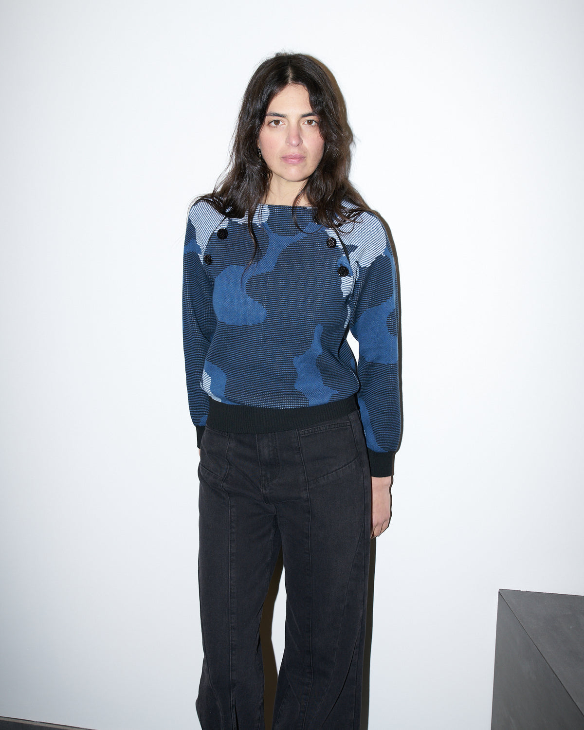Delia - Boat Neck Jacquard Sweater