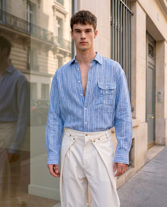 Luce - Double Flap Stripe Shirt - Man