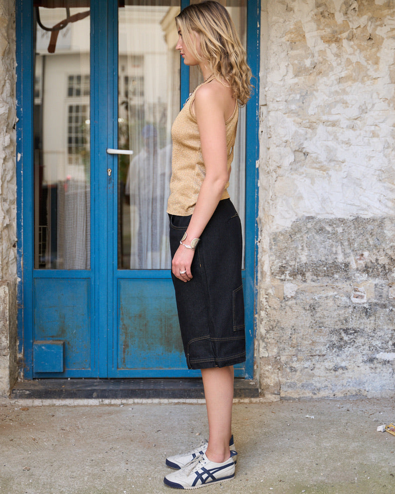 Ashton - Upside-down Long Shorts - Black