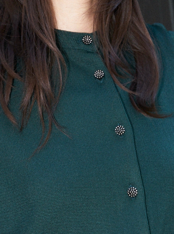 Armeca-Silk blend Cropped Cardigan-Green