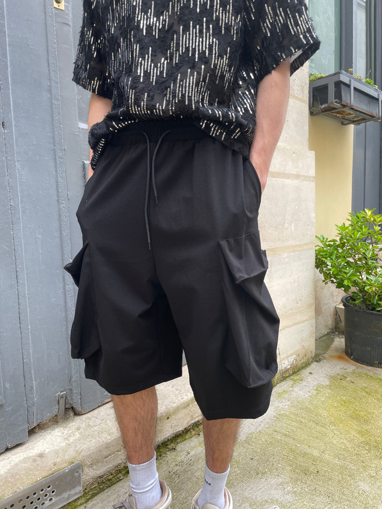 Roger - Oversized Faux Pockets Cargo Shorts