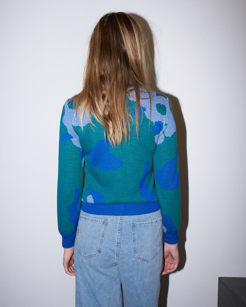 Dotty -  Long Sleeve Jacquard Sweater