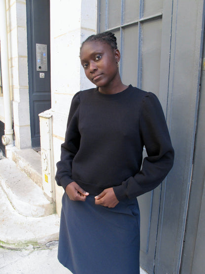 Rasha Puff shoulder Cropped Sweatshirt