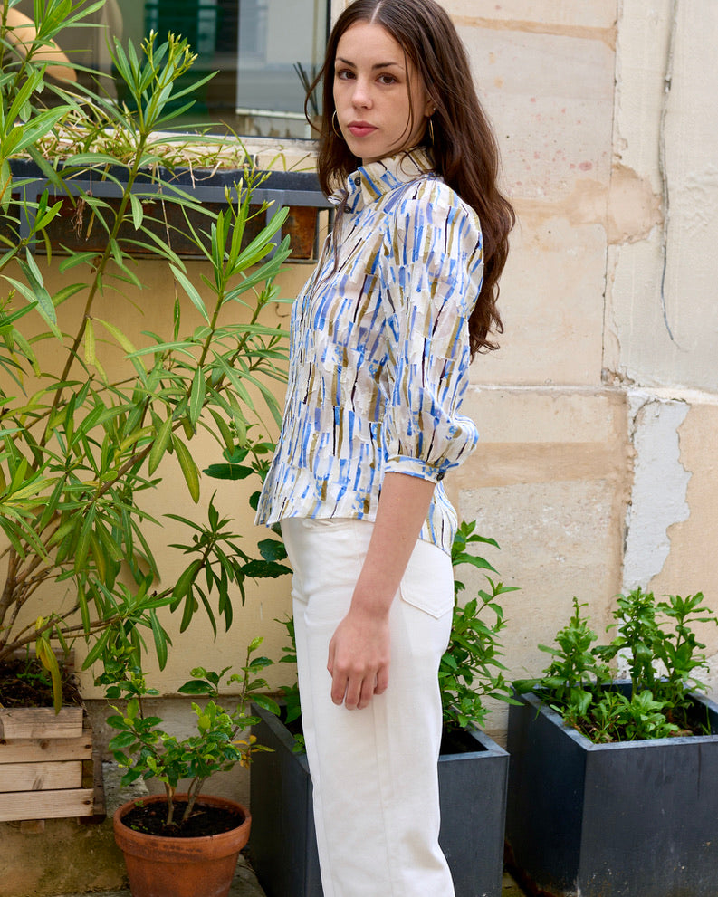 Trixie - Shirt With Puffy Sleeves - Cut Print