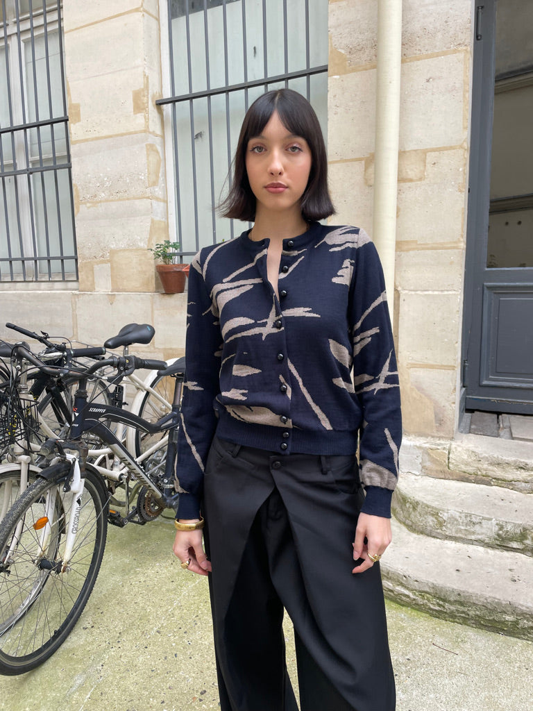 Salome - Paintbrush Jacquard Cardigan