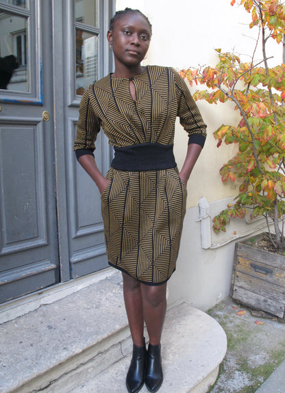 Erma-geometric Knitted Dress