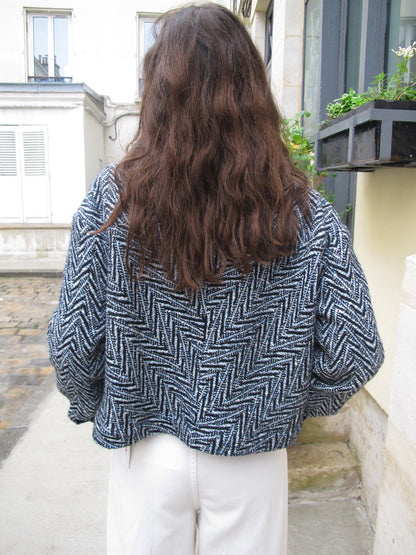 Mira-Cropped Tweed Wool Jacket