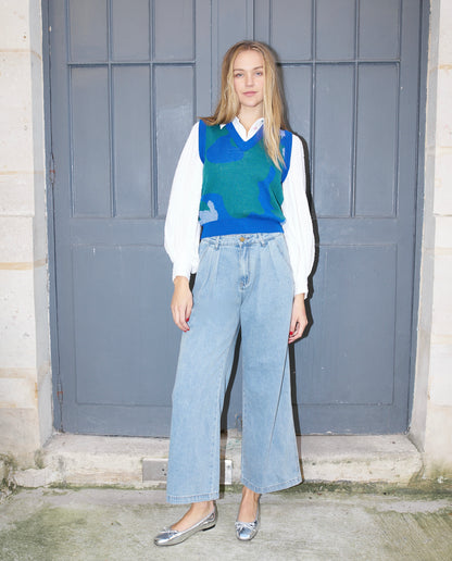 Blaire - Light Wash Wide Leg Jeans