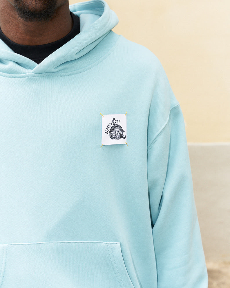 Nasty Cat-Oversize Fit Luxury Hoody-Pastel Blue