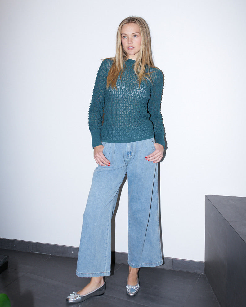Blaire - Light Wash Wide Leg Jeans