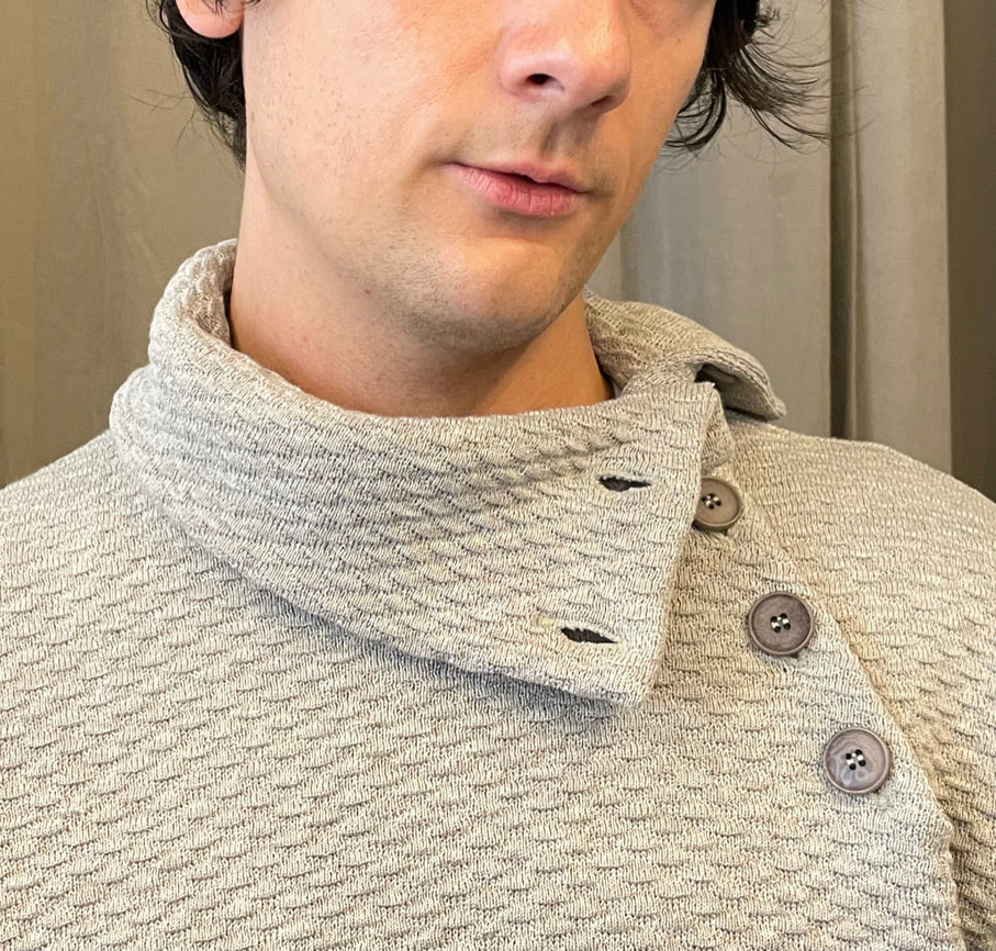 Noa - Textured Turtle Neck Sweater - Cream