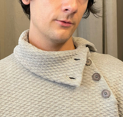 Noa - Textured Turtle Neck Sweater - Cream