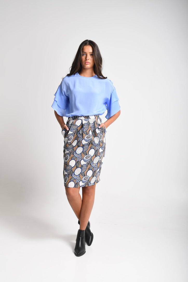 Celya - Jacquard Pencil Skirt
