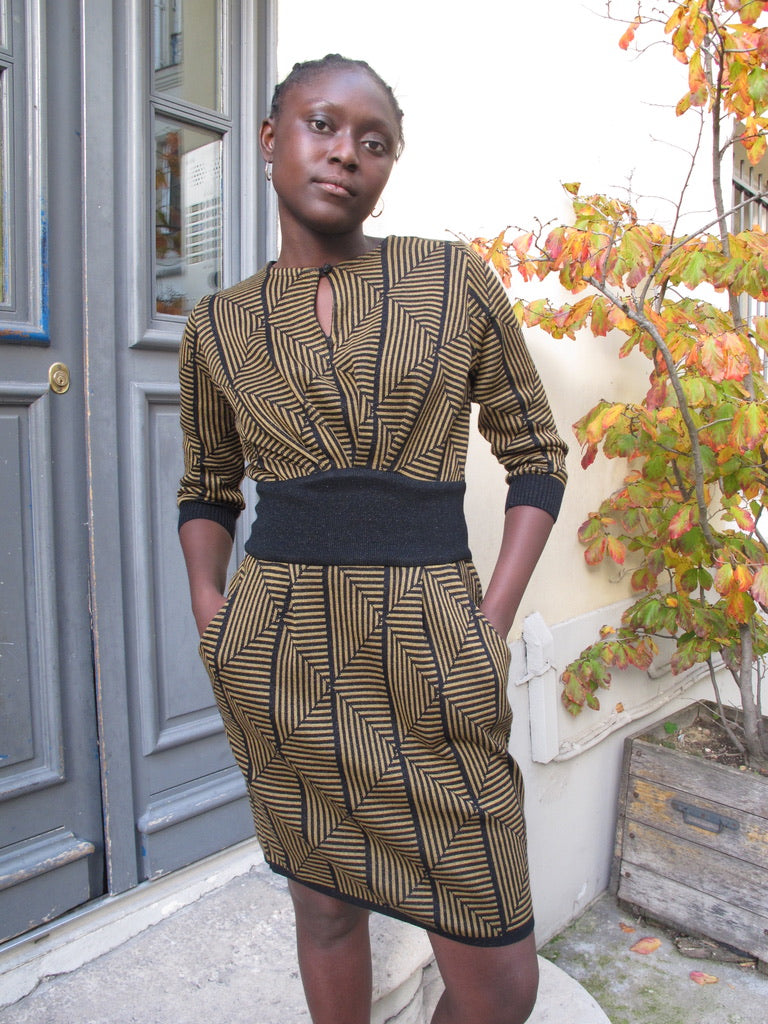 Erma-geometric Knitted Dress