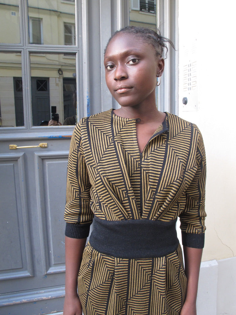 Erma-geometric Knitted Dress