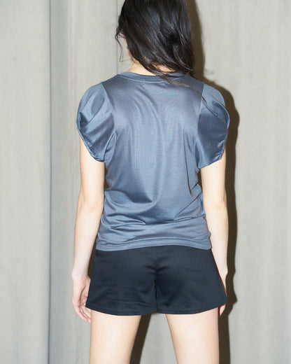 Olivia-Soft Satin Finish Jersey Top-Asphalt Grey