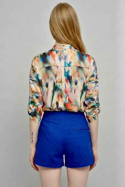 Holli - High Waist Tailored Shorts - Cobalt Blue