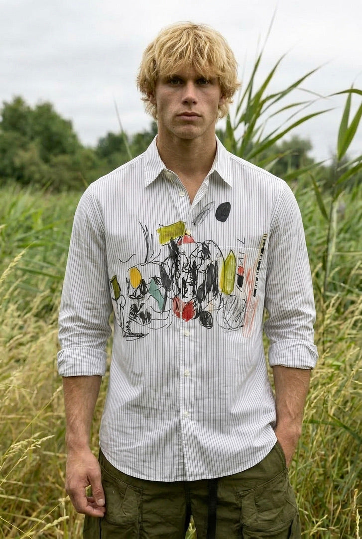 Laurence - Cotton Poplin Art Print Shirt