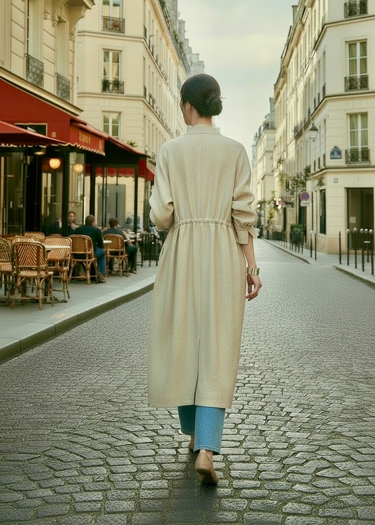 Imelda - Linen Draped Trench Coat