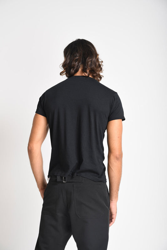 Nastycat M- T shirt printed with cat drawing-Black
