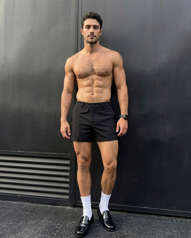 Brody - Tailored Black Shorts - Black