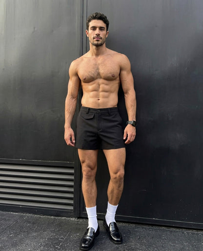 Brody - Tailored Black Shorts - Black