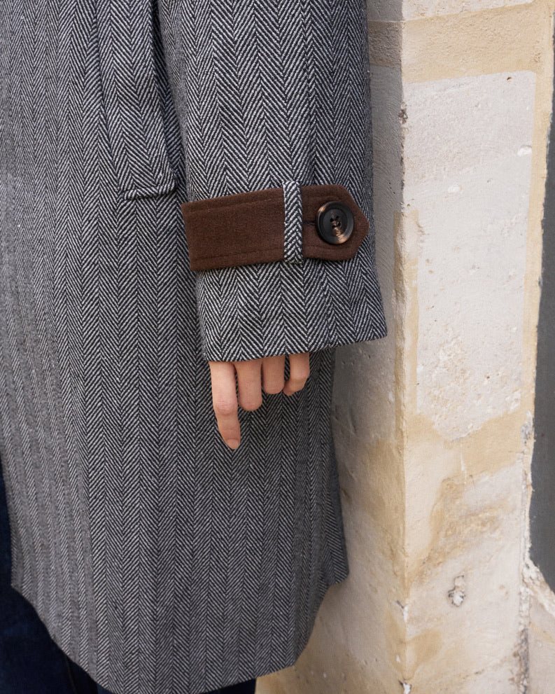 Zion - Herringbone Loose Wool Coat