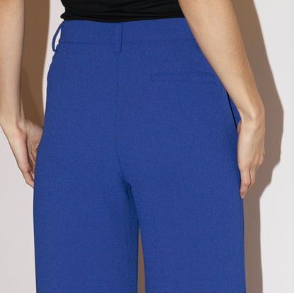 Amber - Wide Leg Fluid Crepe Pants - Blue