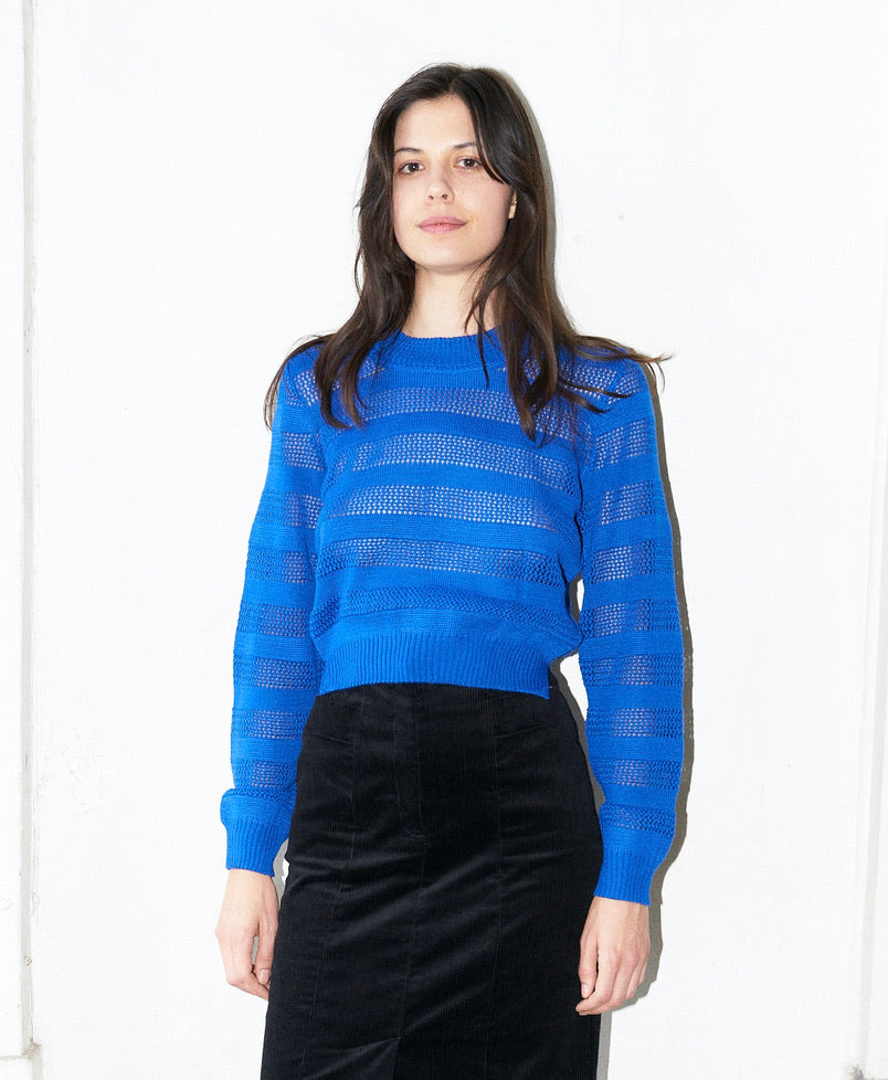 Gemima Cropped Sweater-Blue