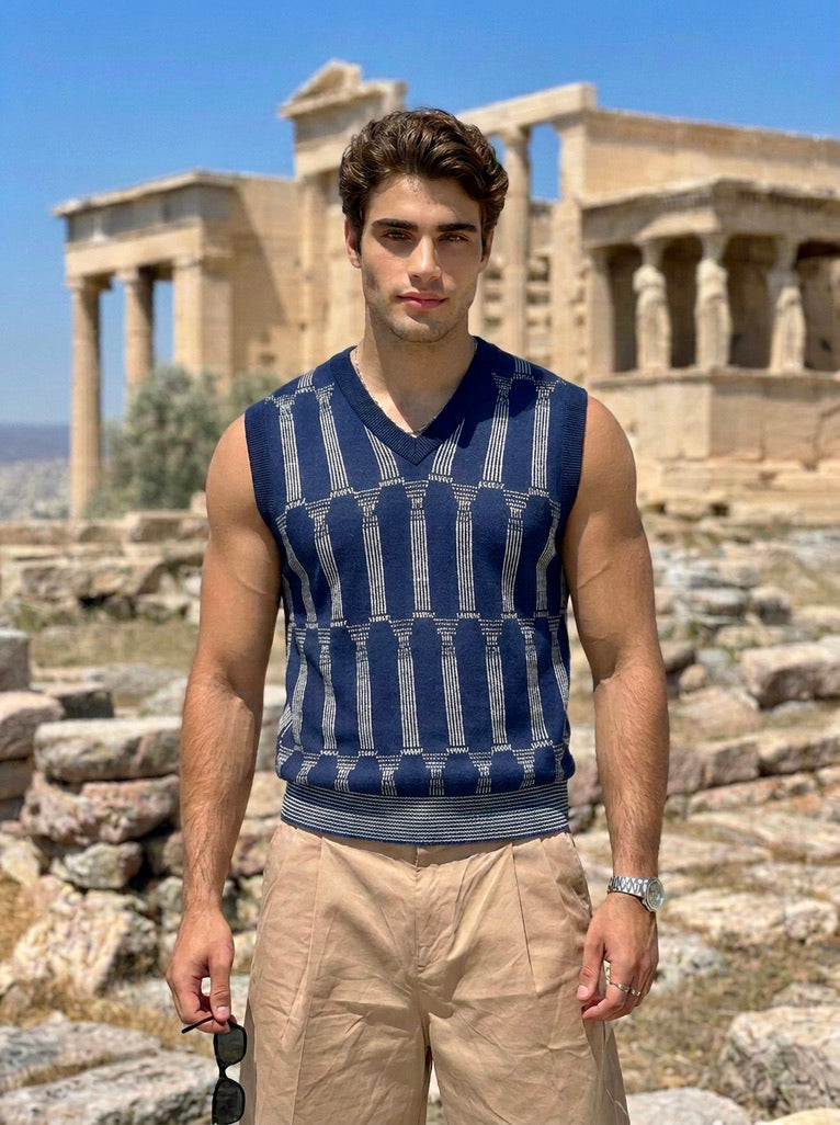 Patt - Greek Column Jacquard vest