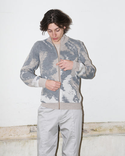 Bowen - Knitted Jacket with pockets - Abstract Marble