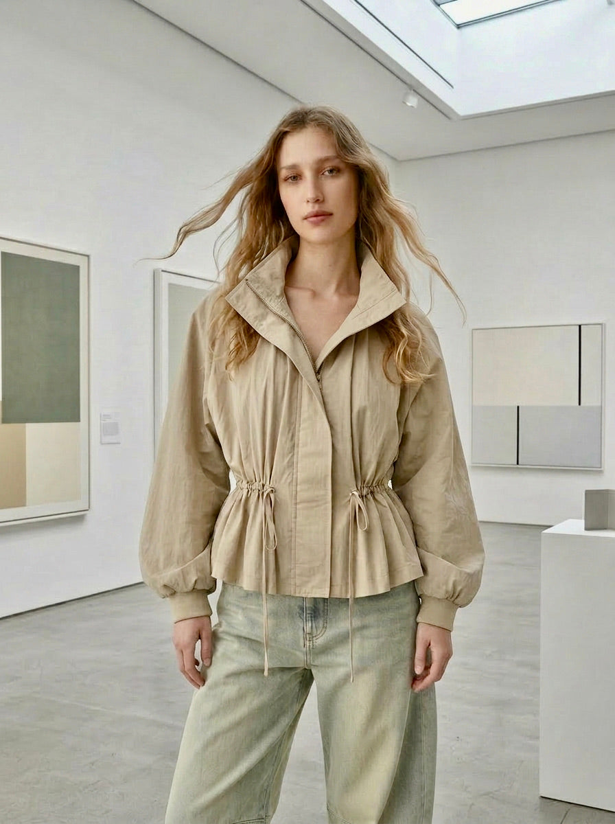 Iman - Draped Drawstring Windbreaker jacket