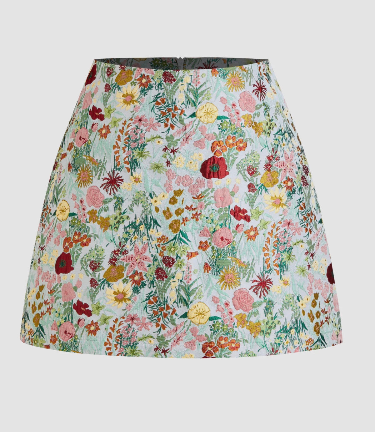 Alba - Silk-Blend Floral Brocade Mini Skirt
