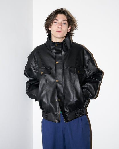 Robb - The Soufflé Vegan Leather Jacket - Black