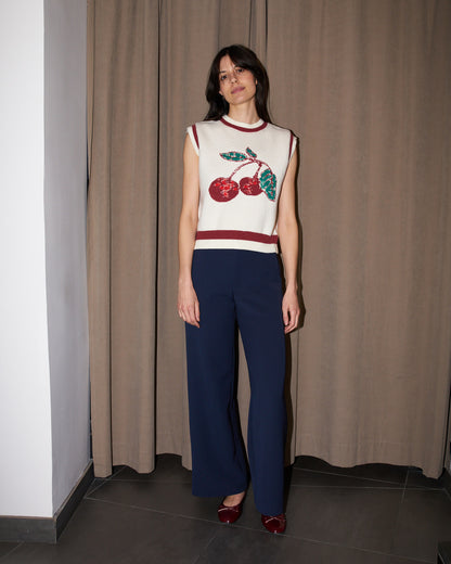 Elijah - Soft Knit Vest with Cherries