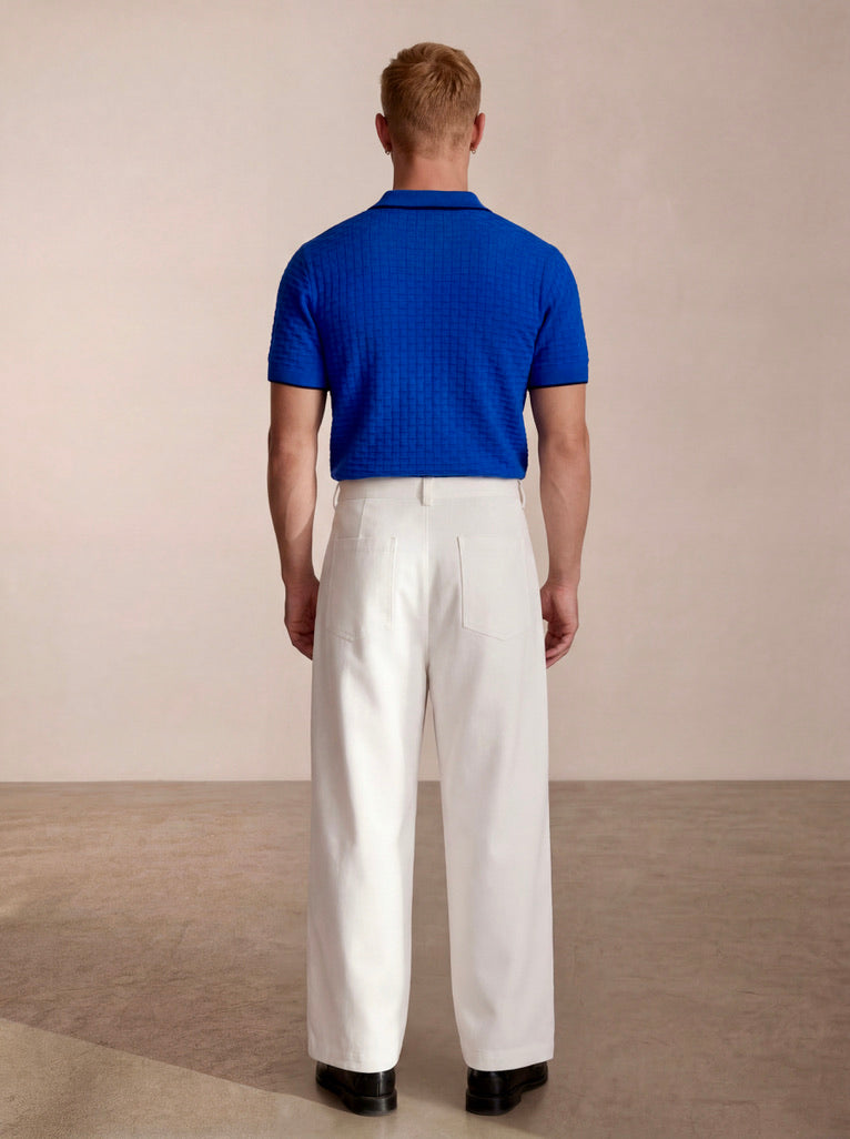 Zuri - Three Dimensional Pleated Pants - White Cloud