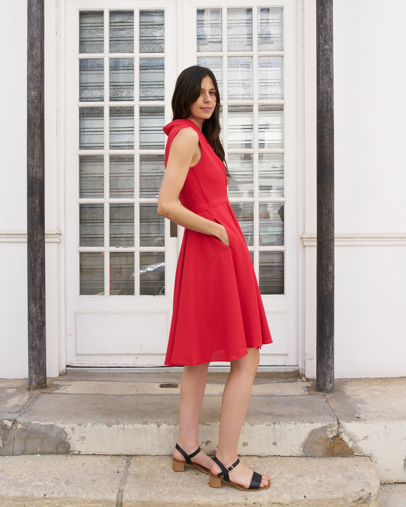 Reyna - Circle Wrap Dress - Red