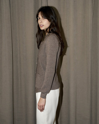 Fawna - Tailored Knitted Blazer - Taupe