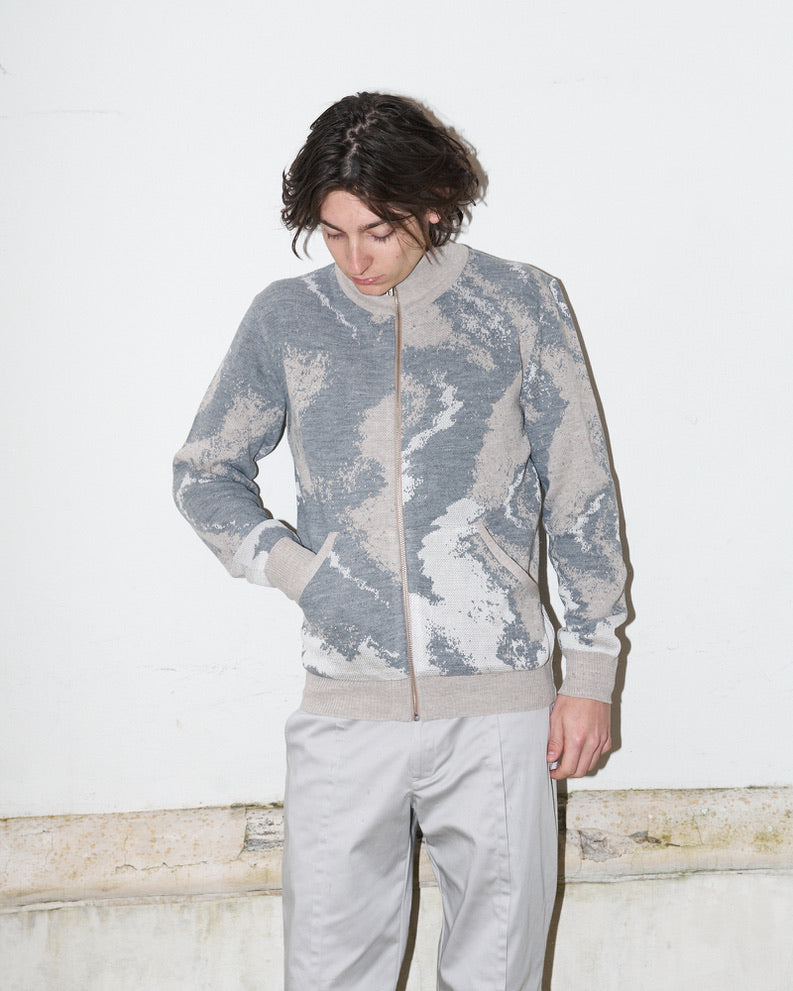 Bowen - Knitted Jacket with pockets - Abstract Marble