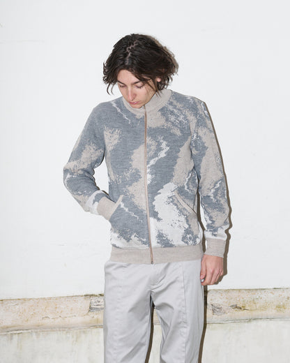 Bowen - Knitted Jacket with pockets - Abstract Marble