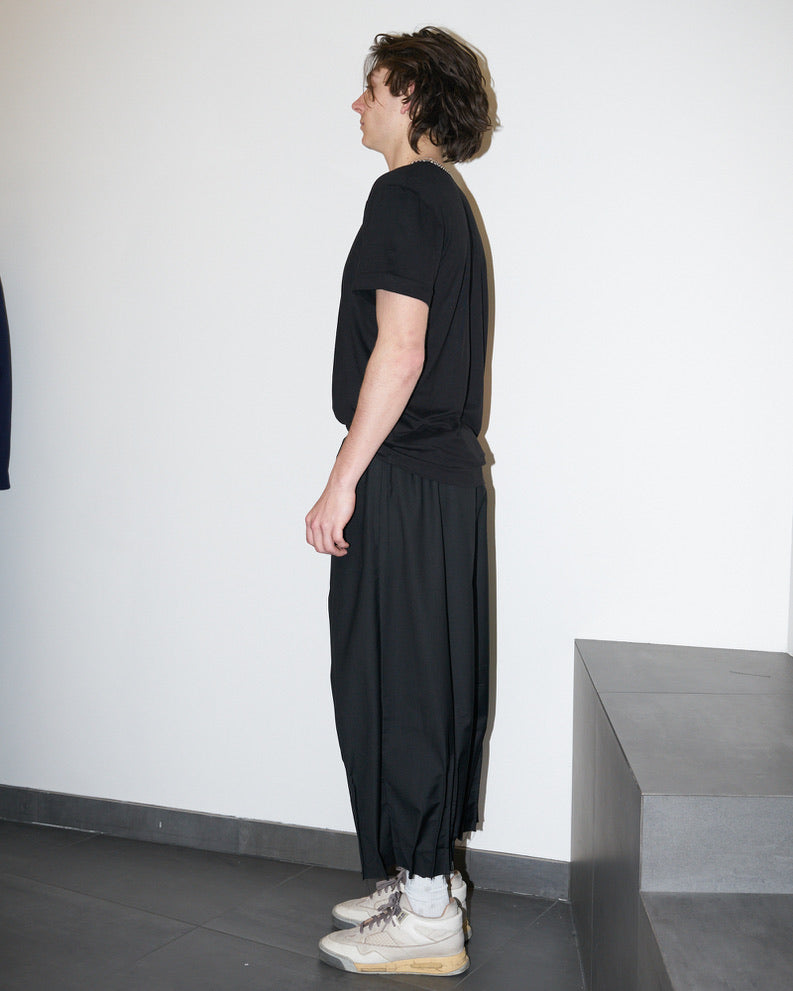 NCB - Deconstructed Knife Pleat Raw Hem Pants