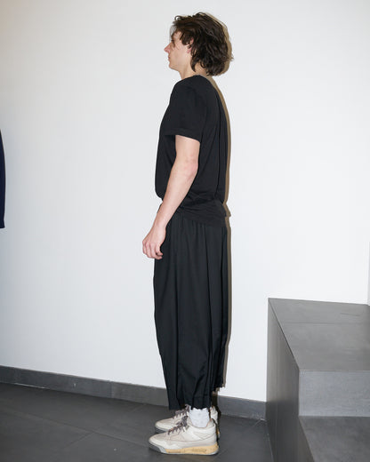 NCB - Deconstructed Knife Pleat Raw Hem Pants
