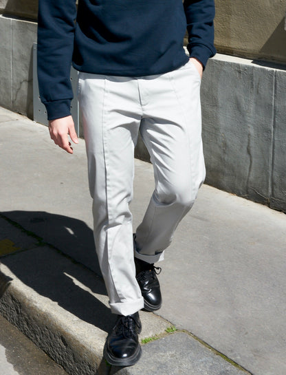 Damien-Tailored Pants With Middle Pleat-Grey