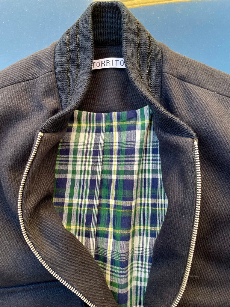 Liam-Wool Bomber Jacket-Navy