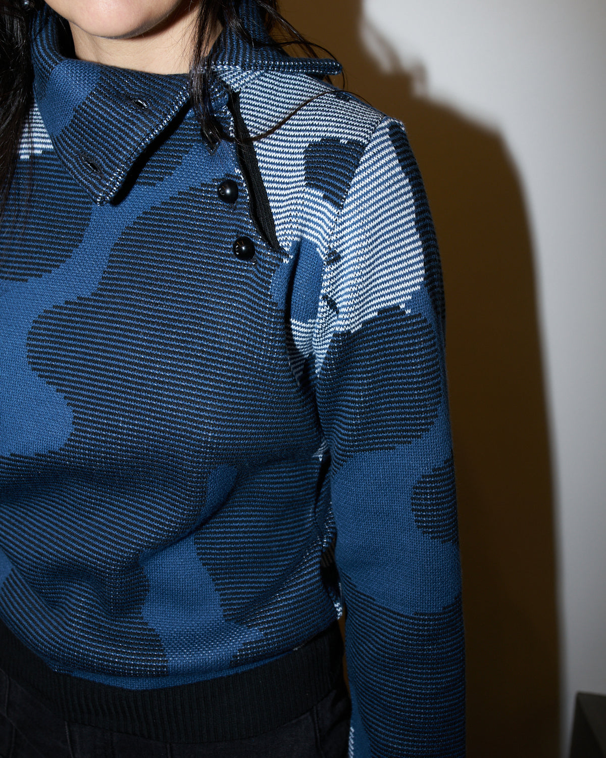Destiny - Abstract Jacquard Warm Turtle Neck Sweater