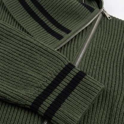 Eddy - High-Neck Diagonal Zip-up Turtleneck Cardigan - Man